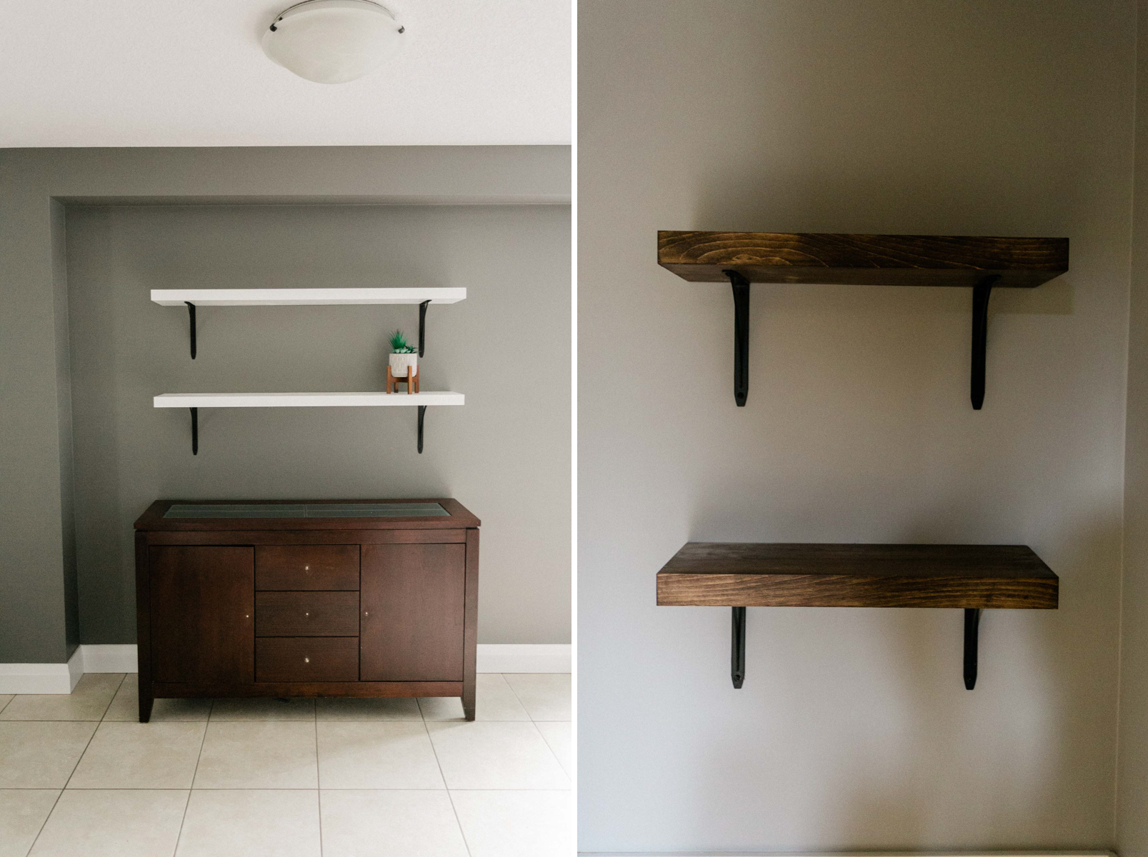 Custom wooden shelves