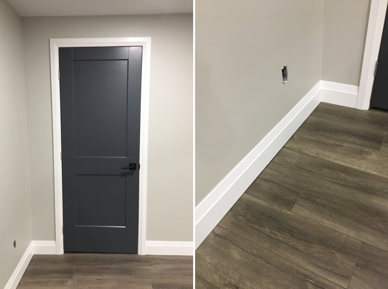 Contemporary Trim + Logan Two Panel Door